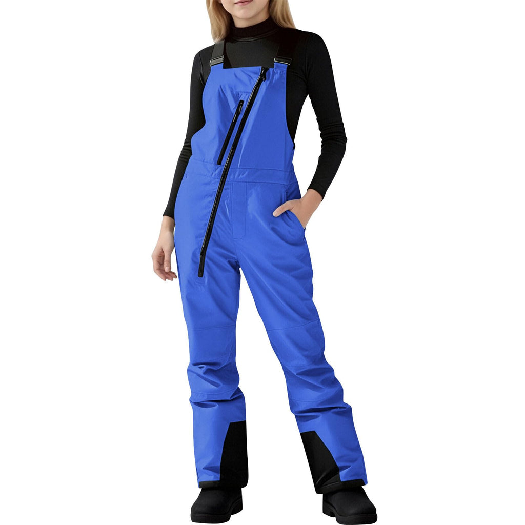 nhApmj Kid Snow Pants Girls Snow Bibs Waterproof Insulated Ski Pants Kids Adjustable Strap Snowboard Overalls Multi Pockets Winter Snowsuit