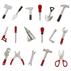 17PCS 1:12 Miniature Doll House Tools Metal Home Repair Multi-Tool Model Set Fun for Party Dollhouse Decoration Accessories Mini Yard Supplies Creative Pretend Toy (Tool)