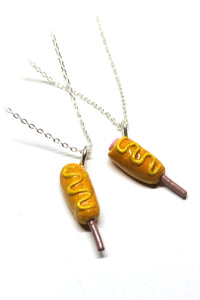 Corndog Necklace Set | Best Friends Necklace Couples Necklace Gift for Her