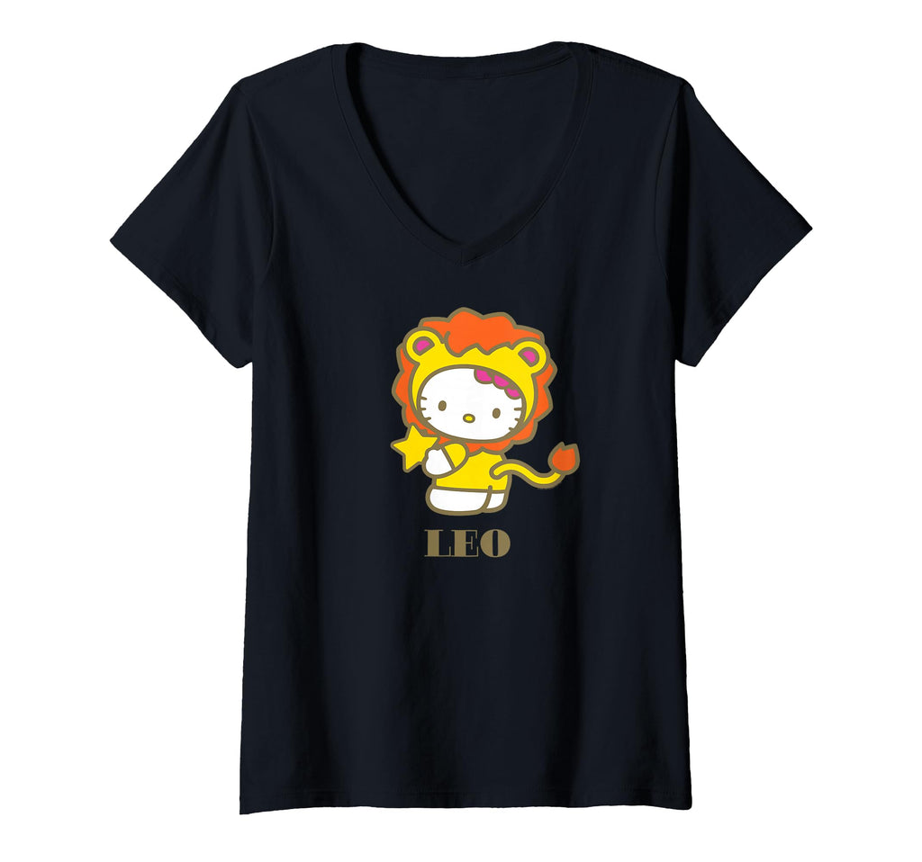 Womens Hello Kitty Zodiac Leo V-Neck T-Shirt