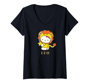 Womens Hello Kitty Zodiac Leo V-Neck T-Shirt