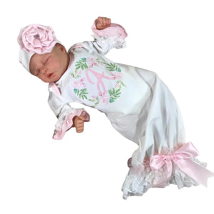 Personalized Sleeper Baby Coming Home Outfit, Personalized Neutral Naby Romper and Hat Set Custom Infant Boy Coming Home Outfit Baby Shower Gifts (Style 3)