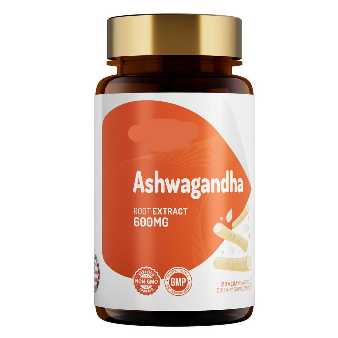 Bottle of Teriminar Ashwagandha Root Extract 600MG on a white background