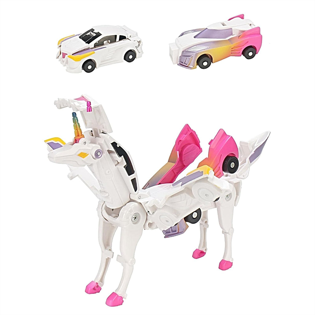 Ultimate Transforming Unicorn Car Toy – 2-in-1 Magical Unicorn & Car Robot for Kids | Automatic Magnetic Transformation for Boys & Girls' Birthdays.
