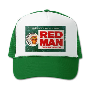 Red Man Chewing Vintage Style Trucker Hat Redman Retro Classic Snapback Cap