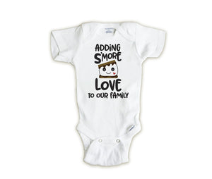 Adding Smore Love To Our Family, Camping Pregnancy Shirt, Baby Announcement Onesie (0-3 months)