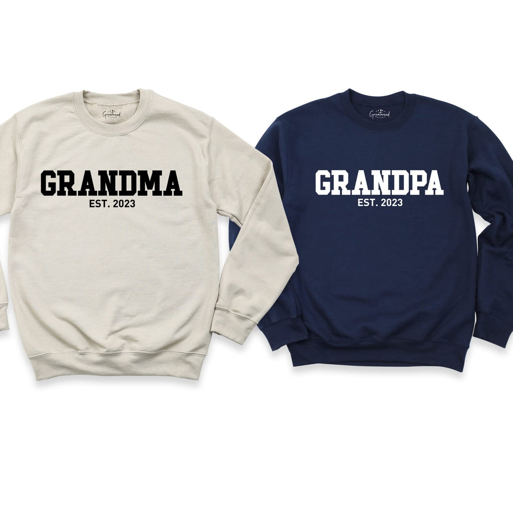 Grandma Grandpa Custom Sweatshirt, Shirt, Holiday Sweatshirt, Personalized Family Shirt, Mothers Sweatshirt, Funny Grandpa Grandma White