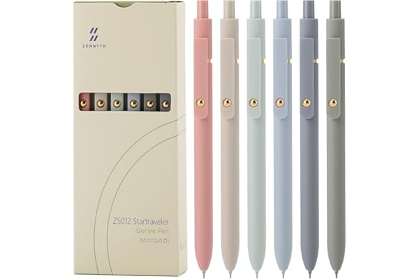 Ddaowanx Gel Pens, 6 Pcs 0.5mm Quick Dry Black Ink Pens Fine Point Smooth Writing Pens, Cute Office School Supplies Gifts for Women