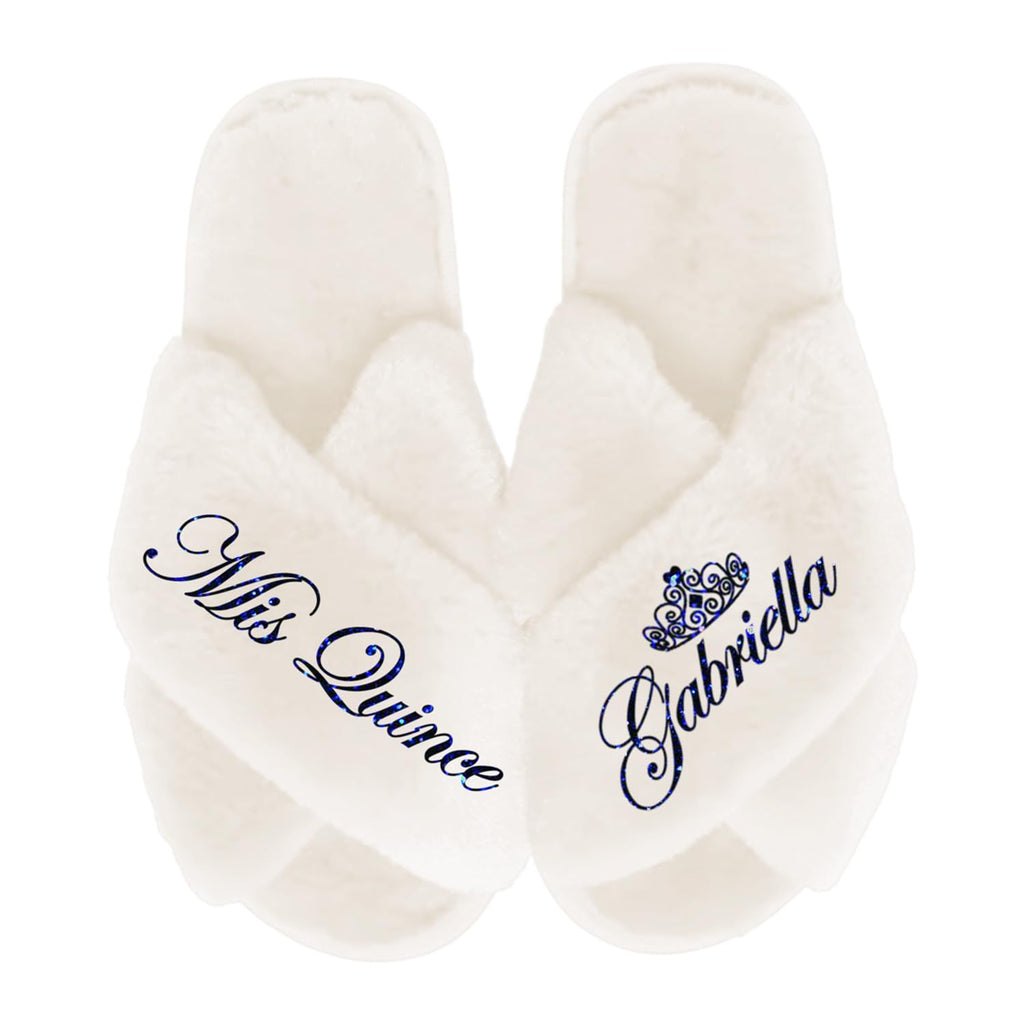 BluChi Personalized Quince Slippers for Getting Ready for Quinceanera - Mis Quince Slippers, Mama De Quince Slipper, Custom Quinceanera Gifts