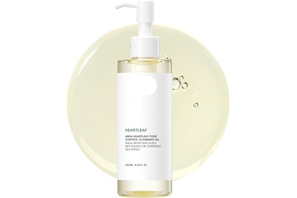 Anua skincare product bottle with pump on a white background