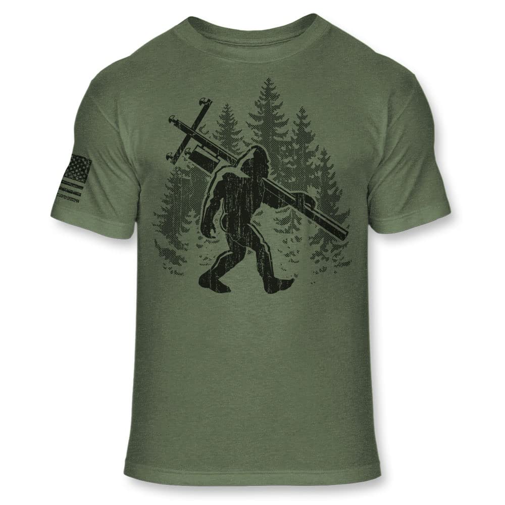 Bigfoot Lineman T-Shirt - Funny Sasquatch Lineman Shirt - Big Foot Power line Man Tee - Soft Blend T - A170 Multicolor