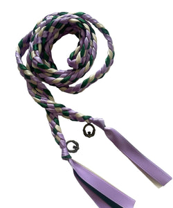 Lavender, Ivory, and Emerald Handfasting Cord with Claddagh- Wedding- Ceremony Braid