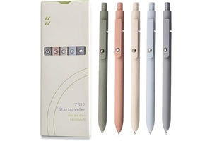UIXJODO Gel Pens, 5 Pcs 0.5mm Black Ink Pens Fine Point Smooth Writing Pens, High-End Series Pens for Journaling Note Taking, Cute Office School Supplies Gifts for Women Men (Morandi)