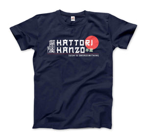 Hattori Hanzo, Sushi and Swordsmithing T-Shirt (Adults, Kids, Short & Long Sleeve) Black