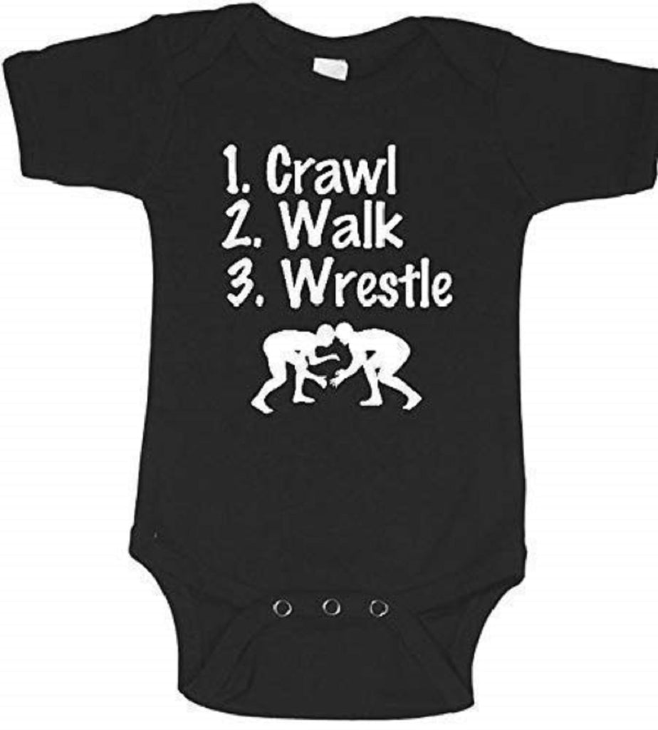 Crawl walk wrestle baby onesie ® wrestling onesie ® bodysuit wrestler infant one piece