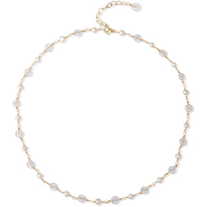 14K Gold Plated Opal & Pearls Necklaces for Women, Natural Freshwater Pearls Pendant for Mother, Dainty Opal Jewelry Chain for Women Her (Opal&Pearls)