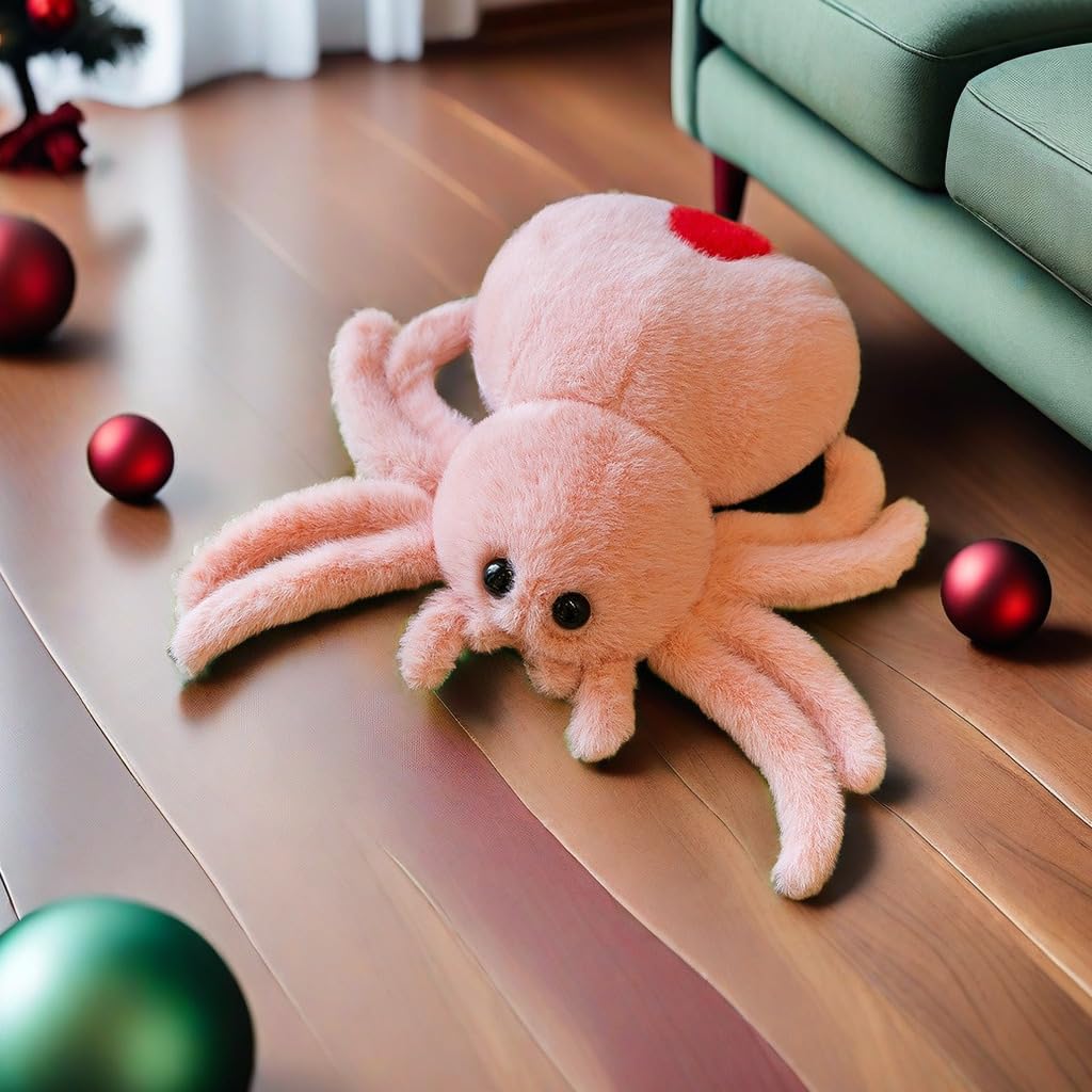 Kids Spider Stuffed Animal Toy Halloween Plush Toy Soft Pink Spider Pillow,Adorable Playtime Plush Toy,Super Soft Plush Doll Animal for Kids & Adults 9.8inch