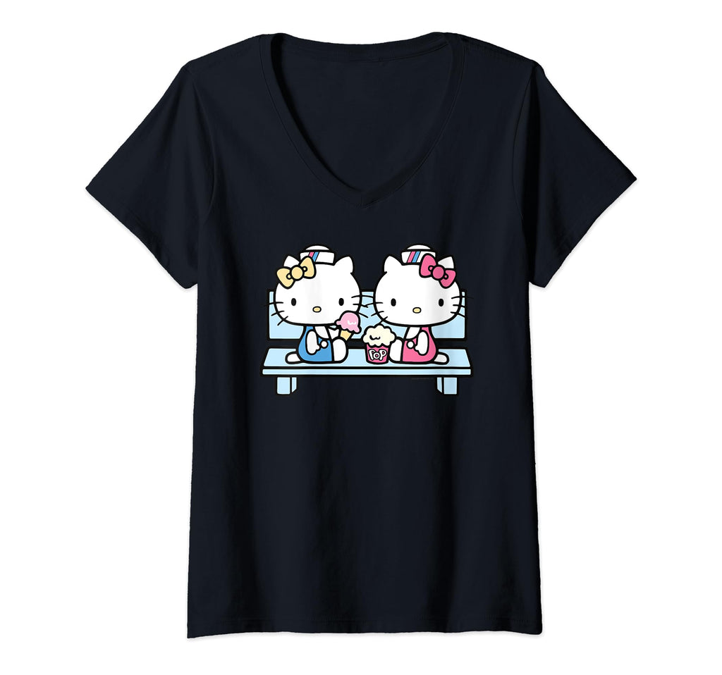 Womens Hello Kitty Sailors Mimmy V-Neck T-Shirt