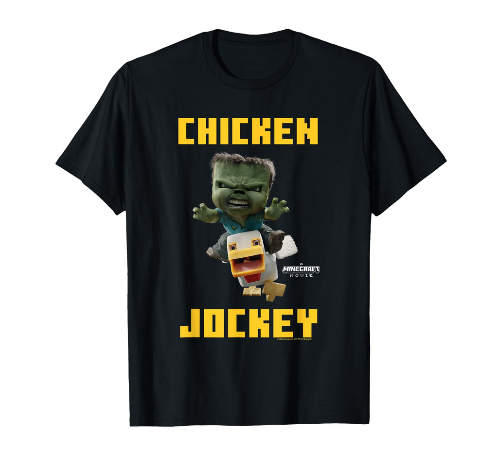 A Minecraft Movie Chicken Jockey Baby Zombie Logo T-Shirt