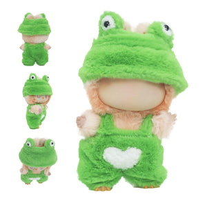 Clothes for labubu 17cm Accessories Suit Cute Clothes for Doll Dress up Animal Style Outfits (NO Doll)(Frog)