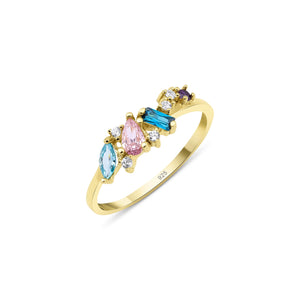 14K Gold 4 Selectable Birthstone Ring, Custamizable Ring, Mother Ring, Grandma Family Ring, Sterling Silver Ring, Personalized Gift for Her, Mothers Day Gift
