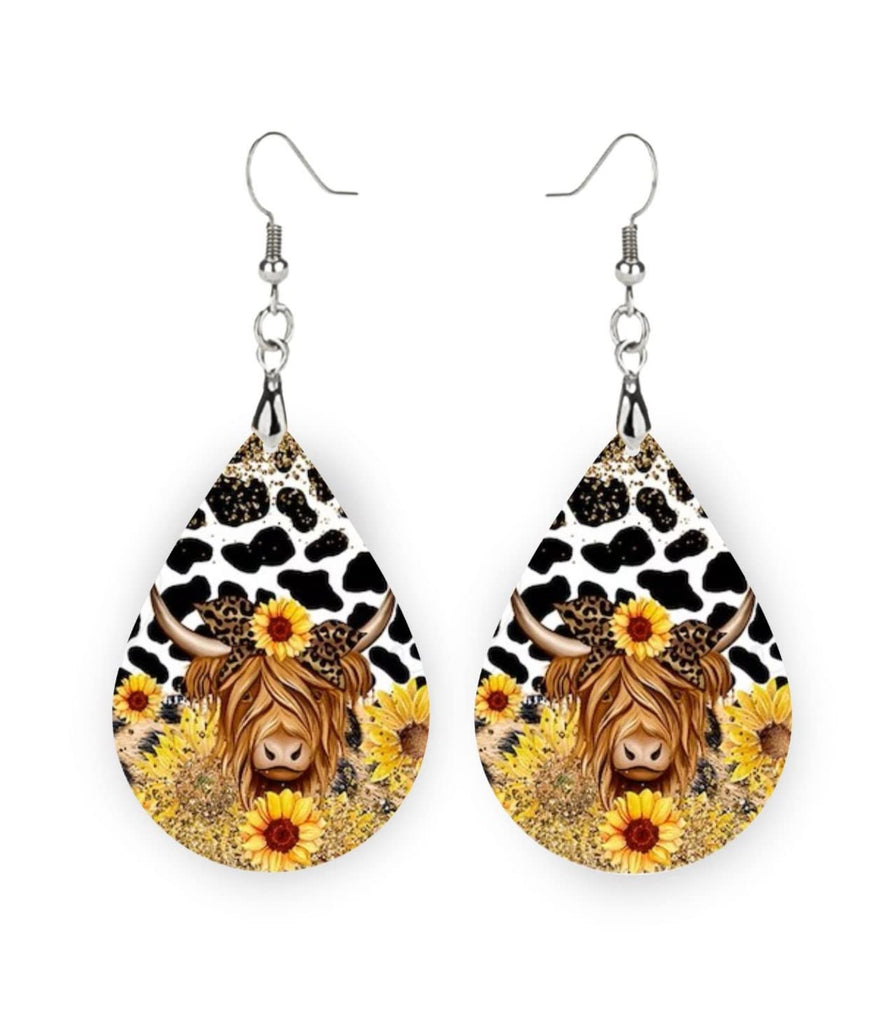 Highland Cow Earrings for Women, Trendy Earrings, Cow Dangle Earrings