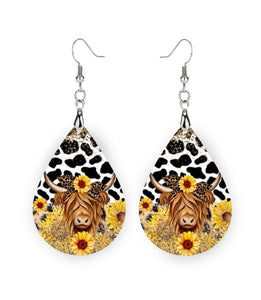 Highland Cow Earrings for Women, Trendy Earrings, Cow Dangle Earrings