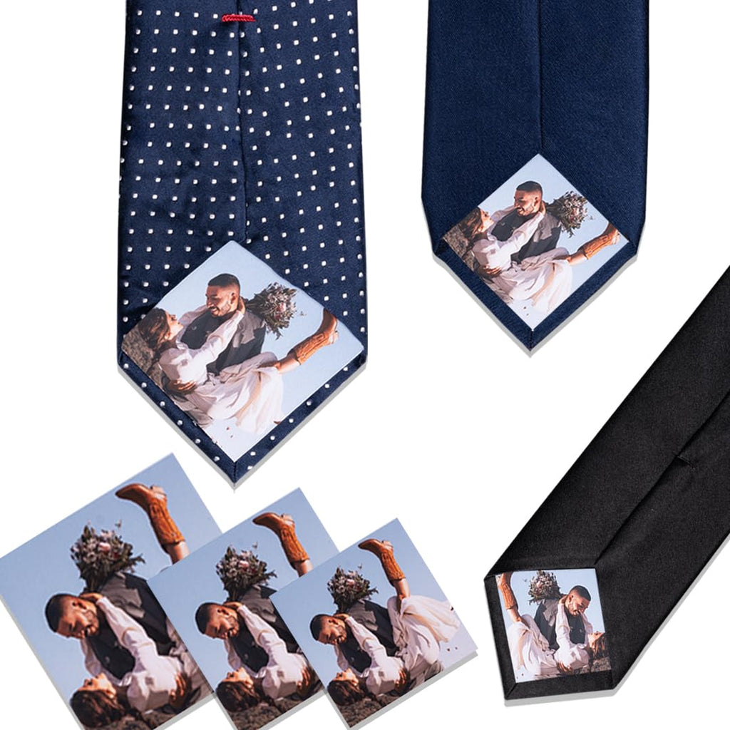 Custom Photo Patch for Ties, Peel and Stick Fabric Tie Patch, Wedding Gift for Dad, grandpa, father of the bride, Father of Groom, Tie Photo (3 sizes included in every order)