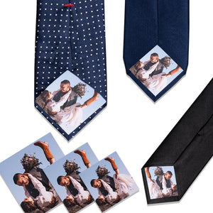 Custom Photo Patch for Ties, Peel and Stick Fabric Tie Patch, Wedding Gift for Dad, grandpa, father of the bride, Father of Groom, Tie Photo (3 sizes included in every order)