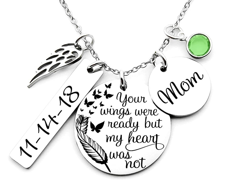 BrandedHeartJewelry Memorial necklace with butterflies, sympathy gift, memorial gift, your wings were ready