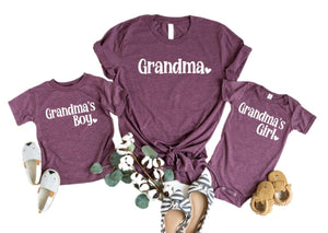 Grandma Boy Grandma Girl Shirt, Matching Mothers Day Shirts, Grandma Gifts for Mothers Day, Grandma Gift Shirt Multicolor