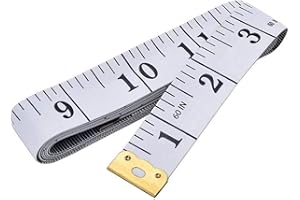 GDMINLO Soft Tape Measure Double Scale Body Sewing Flexible Tailor Craft Vinyl Ruler for Weight Loss Medical Body Measurement, Has Centimetre Scale on Reverse Side 60-inch?White?