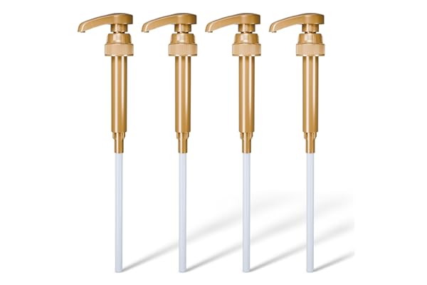 4 Pcs Coffee Syrup Pump Dispenser - Works as Skinny and Torani Syrup Pump - Fits Various 25.4 oz Bottles, Precise Dispensing 0.3oz & Lockable Design, Easy to Use & Clean, Ideal for Liquid & Pastes