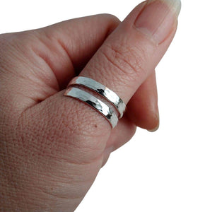 Twisted Designs Jewelry Adjustable Hammered Silver Thumb Ring