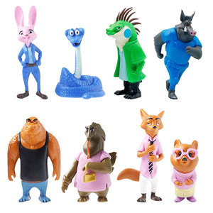 8 Pack Zootopia 2 Figurine Toys, Cartoon Animal Action Figures for Kids, Toy Collection for Party Favors and Play