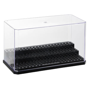 Minifigure Display Case, Clear Acrylic Display Case for Mini Action Figure Blocks Storage, 3 Layer Small Figure Display Box Collection Models Minifigures Bricks Blocks Toys, Dustproof, Black