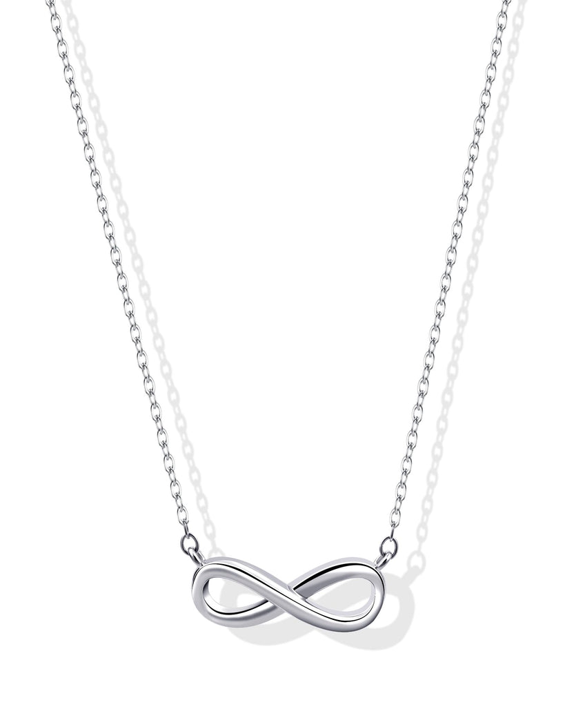Zikichiky Silver Infinity Necklace for Women-Minimalist Mobius Pendant Necklace, Hypoallergenic Silver Jewelry Gifts for Anniversary Eternity Love