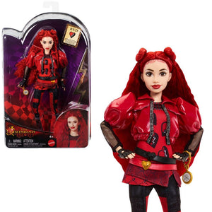 Mattel Disney Descendants: The Rise of Red Fashion Doll & Accessory – Red, Daughter of Queen of Hearts with Movie-Inspired Clothes & Pocket Watch