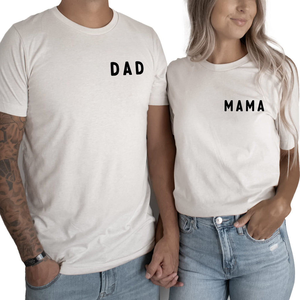 Verita Culture Mom and Dad Shirts Women Mama Letter Printed T-Shirt Mama Graphic Tee Casual Short Sleeve Tops Tee Heather Olive