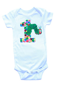 Caterpillar First Birthday Bodysuit, White Bodysuit, First Birthday Outfit, First Birthday Baby, Storybook Birthday