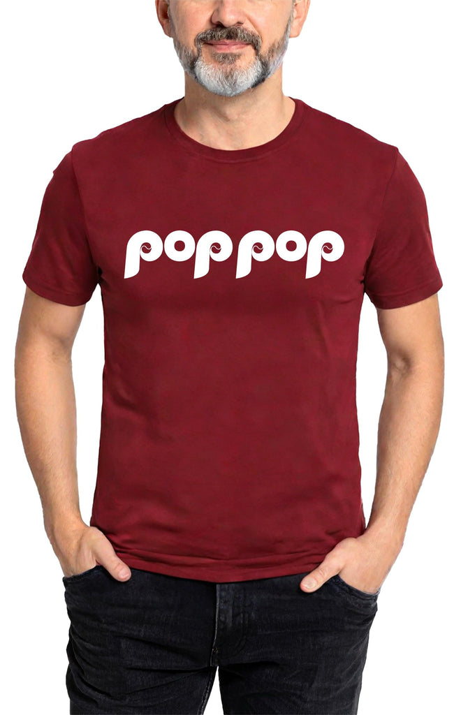 Pop Gift Tee | Custom Grandpop Poppy T-Shirt | Men’s Baseball Spring Training Top | Christmas Graphic Tee Cardinal