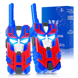 Transform Toys Walkie Talkies for Kids 2 Pack Blue Leader Robot, 2500 FT Range, Cool Eye Lights for 3 4 5 6 7 8 9 10 Year Old Outdoor Camping Toys, Birthday Gifts for Boys Ages 3-12