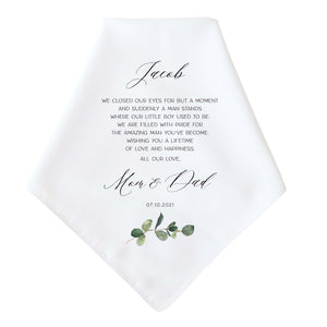 Son Wedding Gift from Mom, Dad, Parents | Personalized Wedding Handkerchief Gift for Son | Groom Gifts from Mom | Keepsake