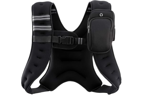 ZELUS Weighted Vest, 6lb/8lb/12lb/16lb/20lb/25lb/30lb Weight Vest with Reflective Stripe for Workout, Strength Training, Running, Fitness, Muscle Building, Weight Loss, Weightlifting