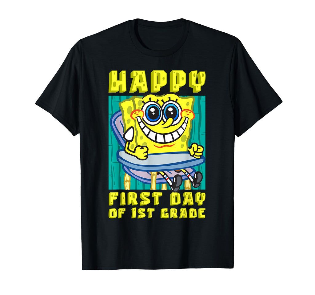 Mademark x SpongeBob SquarePants - SpongeBob Happy First Day Of 1st Grade First Grade School T-Shirt