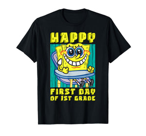 Mademark x SpongeBob SquarePants - SpongeBob Happy First Day Of 1st Grade First Grade School T-Shirt