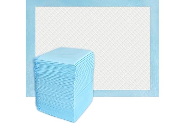 50 Count Super Absorbency Disposable Underpads, Leakproof Quick Drying Disposable Pads for Baby, Puppy and Adults, Disposable Changing Pads for Baby, Disposable Diaper Changing Pads, 17” x 13”, Blue