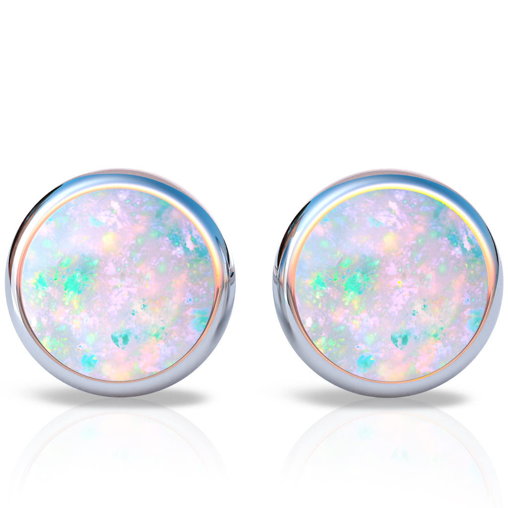 Opal Stud Earrings - 925 Sterling Silver 3mm White Opal Earrings Studs - Sterling Silver Opal Stud Earrings For Women