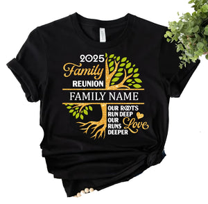 Custom Family Reunion Shirts, Personalized Family Shirts, Adult Toddler Kids Name, Our Roots Run Deeper, Family Tree TShirt, Love Laughter Legacy
