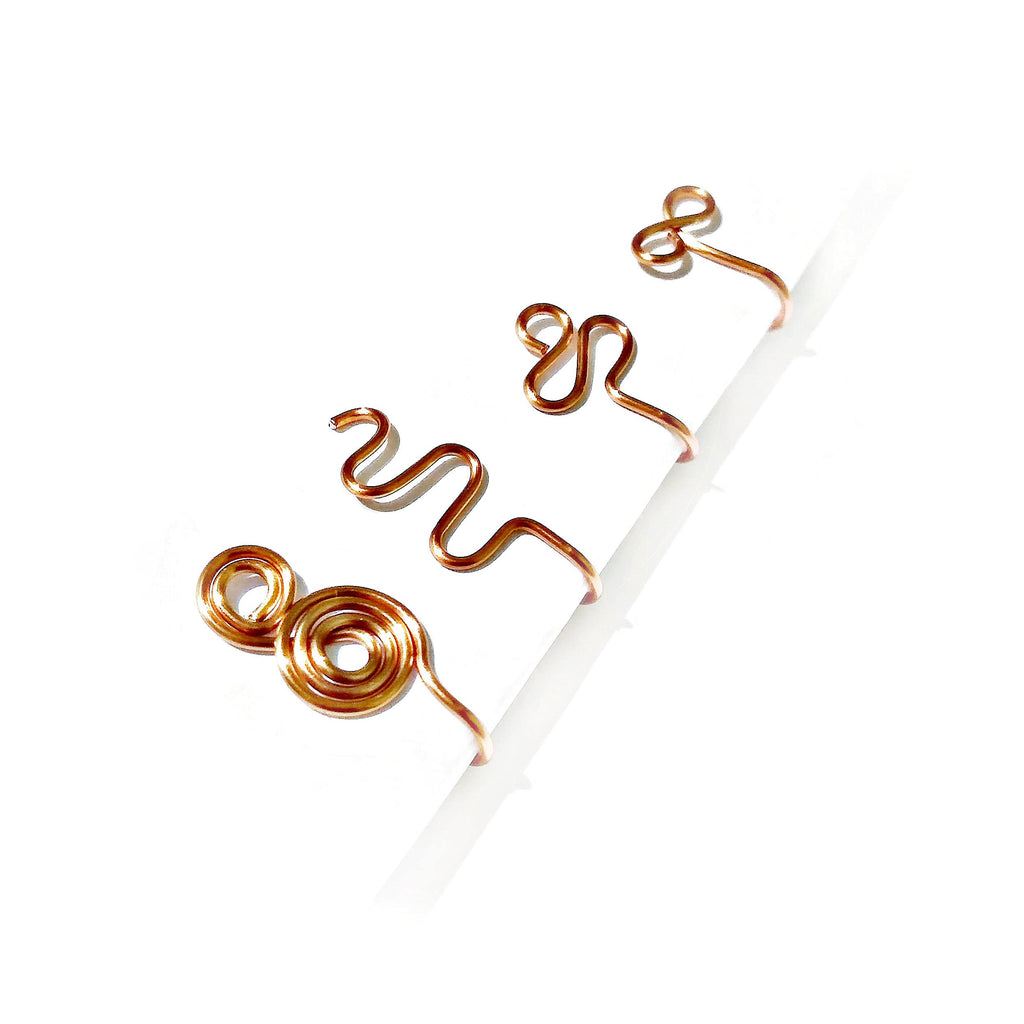 MS body jewelry Copper Fake Nose Rings Set of Four - Faux Cuff Non Pierced Adjustable Nose Hoop Ring